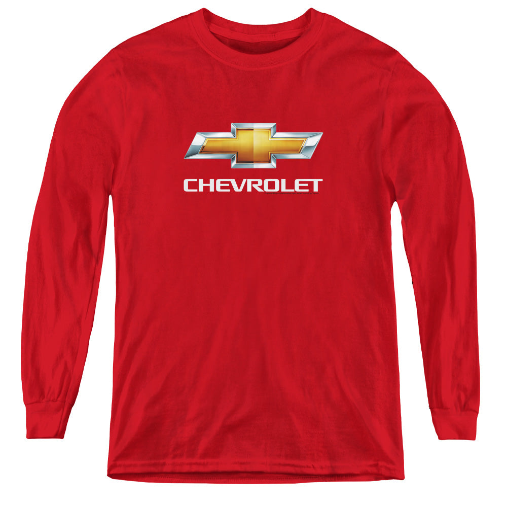 Chevy Bowtie Stacked-L/S Youth-Red