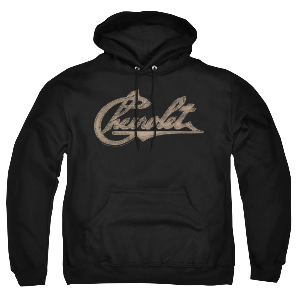 Chevrolet Script-Adult Pullover Hoodie-Black