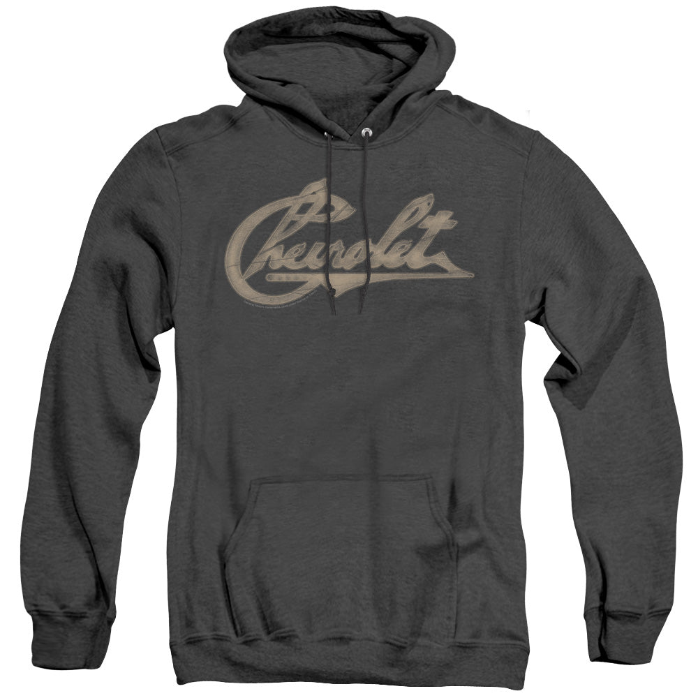 Chevrolet Script-Adult Heather Hoodie-Black