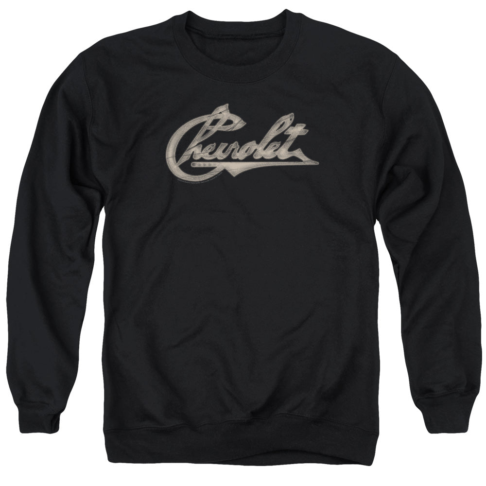 Chevrolet Script-Adult Crewneck Sweatshirt-Black