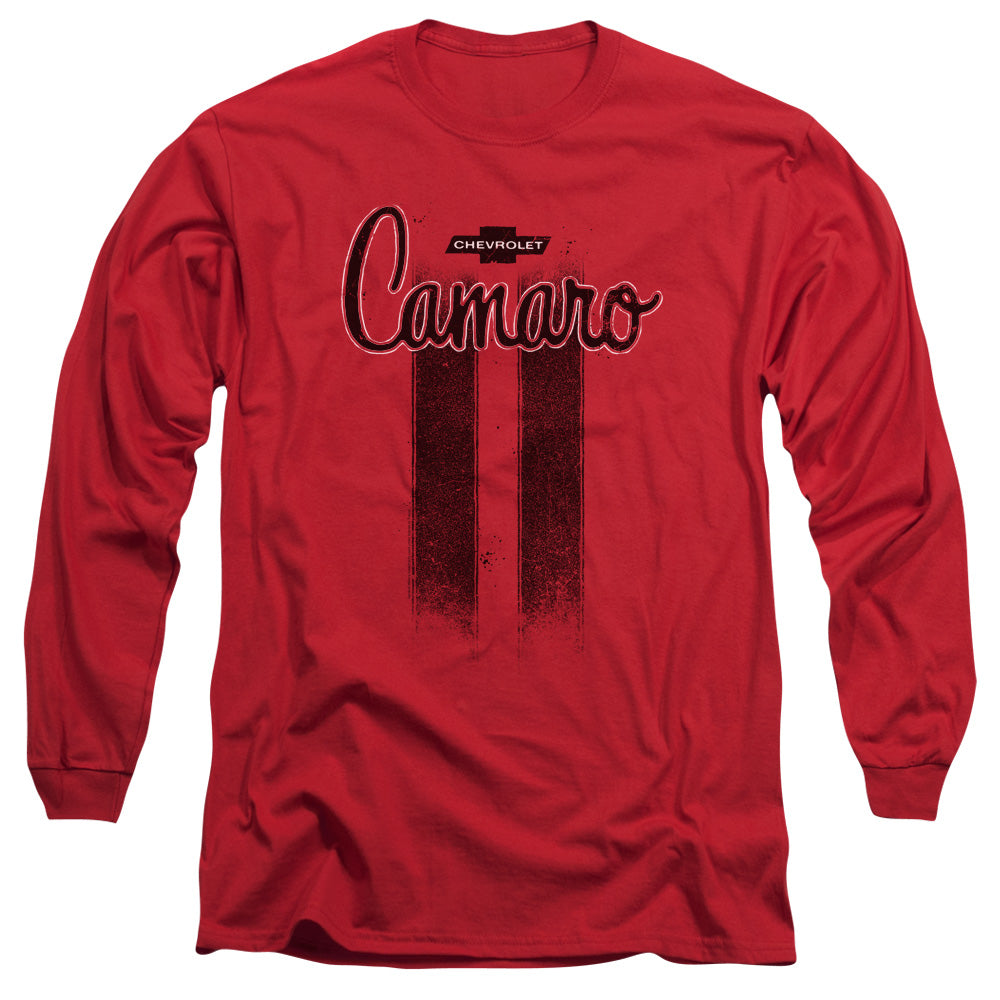 Chevrolet Camaro Stripes-Adult Long Sleeve-Red