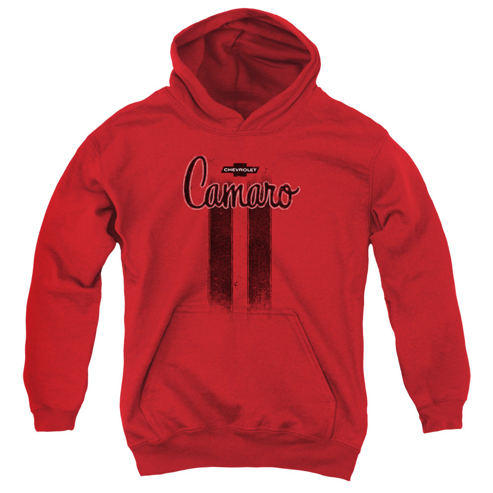 Chevrolet Camaro Stripes-Youth Hooded Sweatshirt-Red