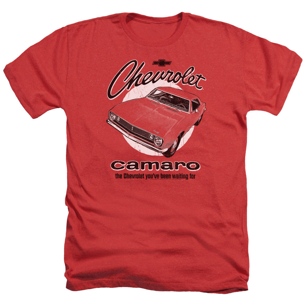 Chevrolet Retro Camaro-Adult Regular Fit Heather Short Sleeve-Red