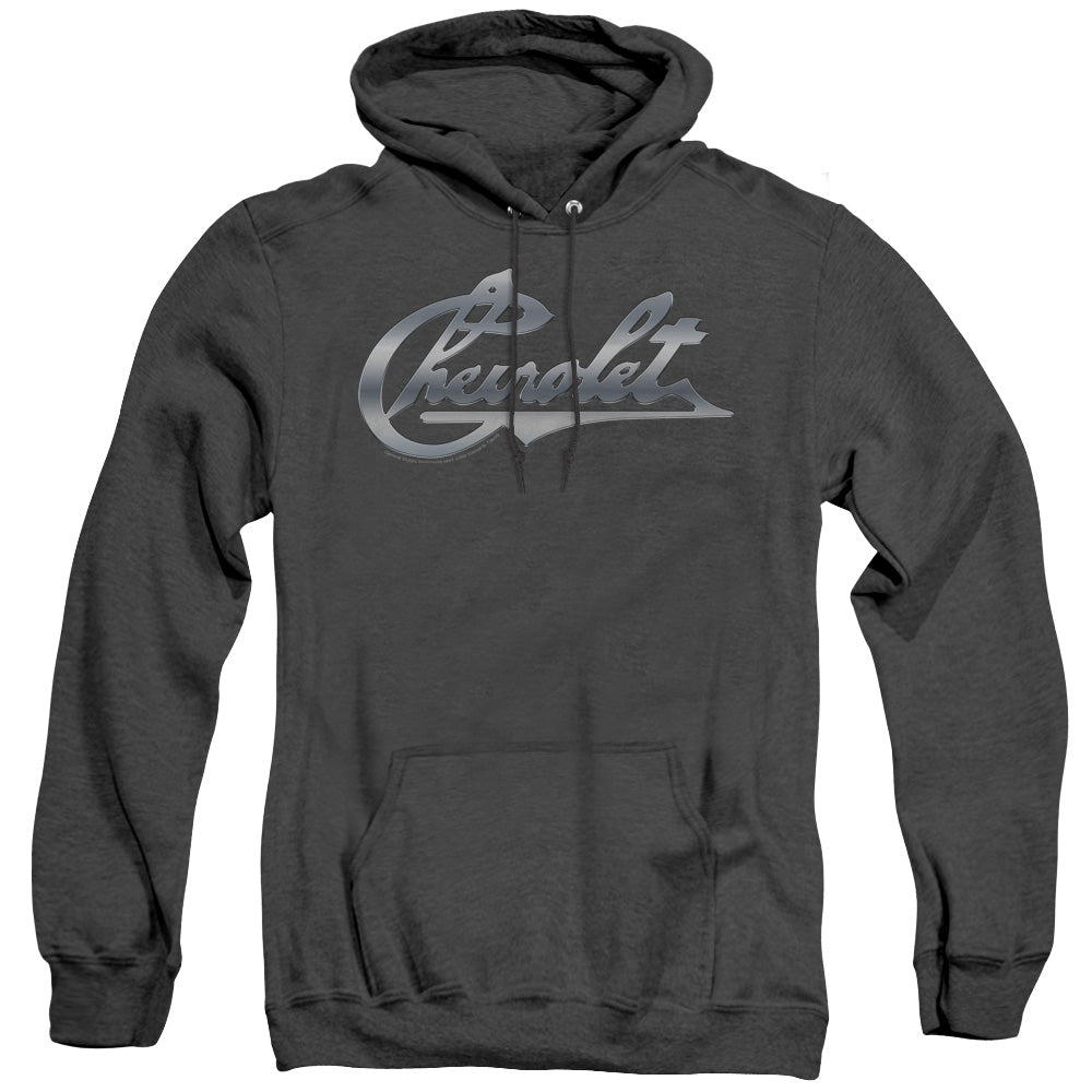 Chevrolet Chrome Vintage Chevy Bowtie-Adult Heather Hoodie-Black