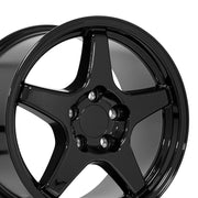 OE Wheels CV01 SS style staggered wheel set 17x9.5 & 17x11 Gloss Black for 1993-2002 Chevrolet Camaro