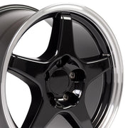 OE Wheels CV01 SS style staggered wheel set 17x9.5 & 17x11 Gloss Black Machined Lip for 1993-2002 Chevrolet Camaro
