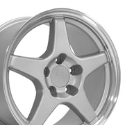 OE Wheels CV01 SS style staggered wheel set 17x9.5 & 17x11 Gloss Silver Machined Lip for 1993-2002 Chevrolet Camaro