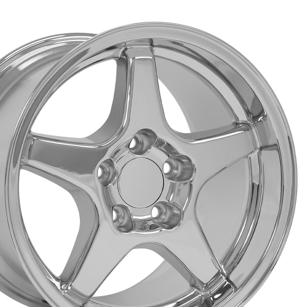 OE Wheels CV01 SS style staggered wheel set 17x9.5 & 17x11 Chrome for 1993-2002 Chevrolet Camaro