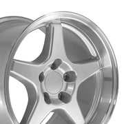 OE Wheels CV01 SS style staggered wheel set 17x9.5 & 17x11 Gloss Silver Machined Lip for 1993-2002 Chevrolet Camaro