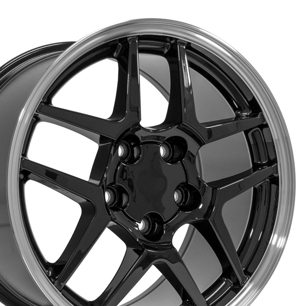 OE Wheels CV04 C5 Z06 style replica wheel 17x9.5 Gloss Black Machined Lip for 1993-2002 Chevrolet Camaro