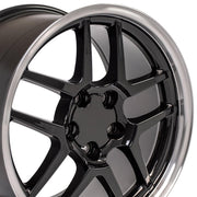 OE Wheels CV04 C5 Z06 style replica wheel 18x10.5 Gloss Black Machined Lip for 1993-2002 Chevrolet Camaro