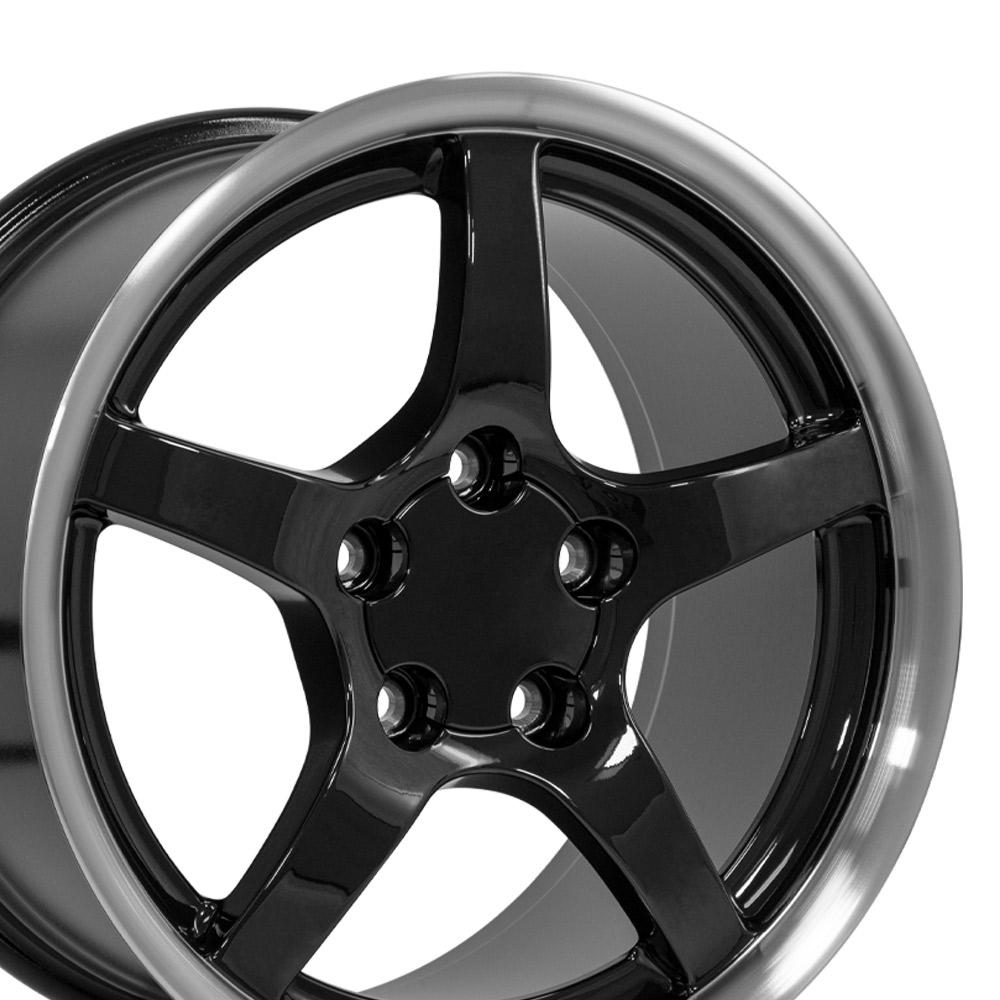 OE Wheels CV05 C5 style replica wheel 17x9.5 Gloss Black Machined Lip for 1993-2002 Chevrolet Camaro