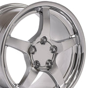OE Wheels CV05 C5 style staggered wheel set 18x9.5 & 18x10.5 Chrome for 1993-2002 Chevrolet Camaro
