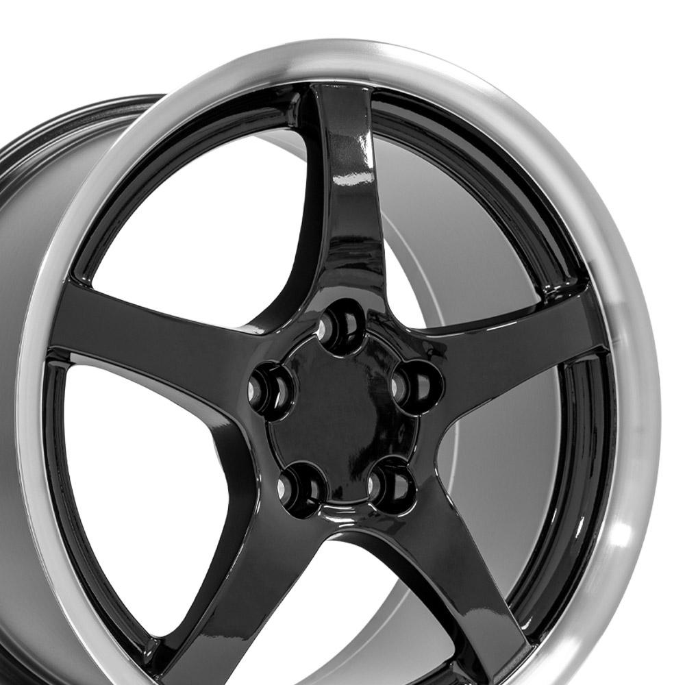 OE Wheels CV05 C5 style replica wheel 18x9.5 Gloss Black Machined Lip for 1993-2002 Chevrolet Camaro