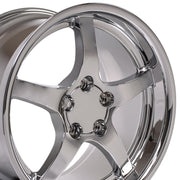 OE Wheels CV05 C5 style staggered wheel set 17x9.5 & 18x10.5 Chrome for 1993-2002 Chevrolet Camaro