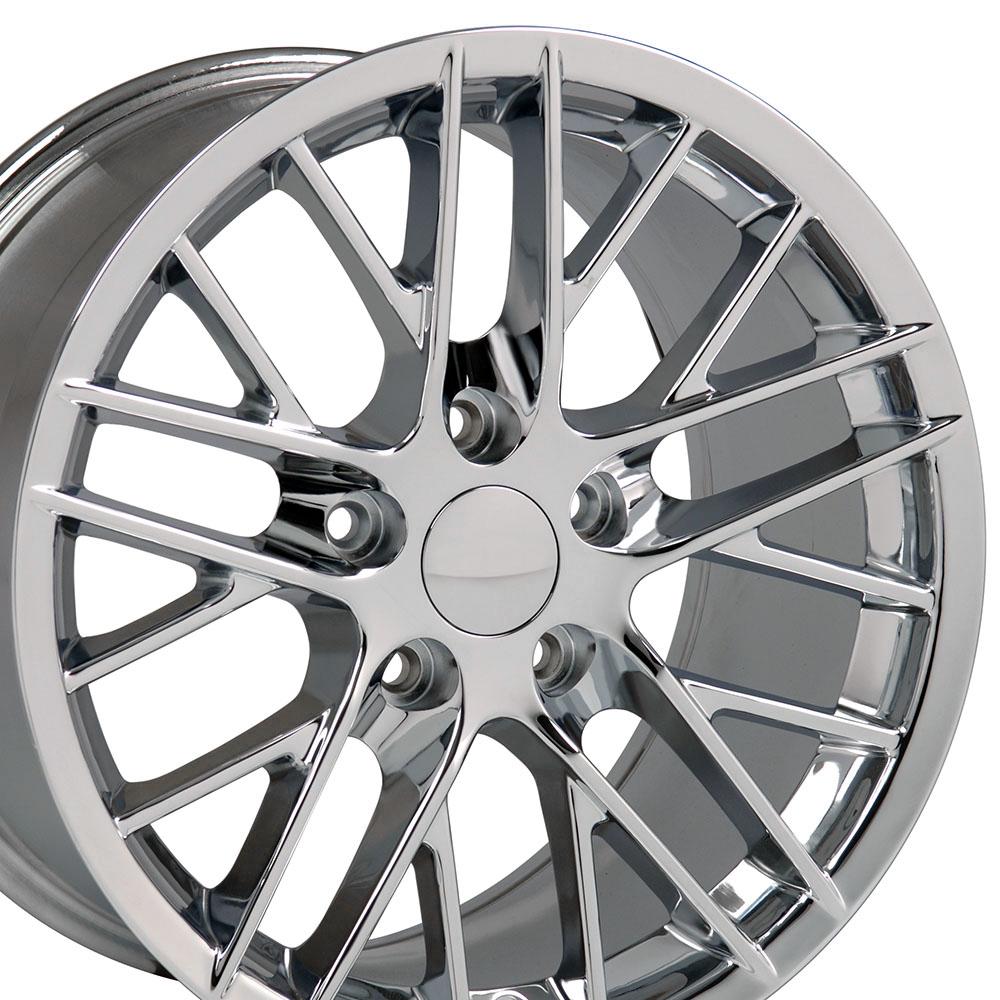 OE Wheels CV08A C6 ZR1 style staggered wheel set 17x9.5 & 18x10.5 Chrome for 1993-2002 Chevrolet Camaro