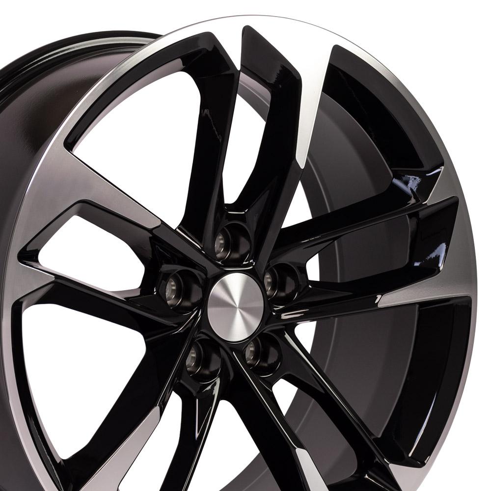 OE Wheels CV29 SS 50th Anniversary style staggered wheel set 20x8.5 & 20x9.5 Gloss Black Machined for 2010-2024 Chevrolet Camaro