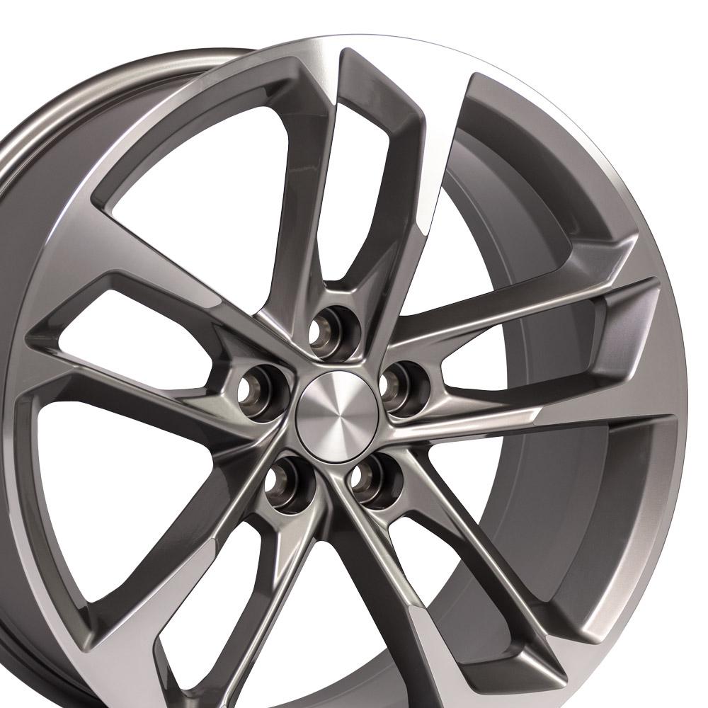 OE Wheels CV29 SS 50th Anniversary style staggered wheel set 20x8.5 & 20x9.5 Gloss Gunmetal Machined for 2010-2024 Chevrolet Camaro