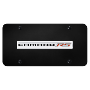 camaro-rs-license-plate-chrome-on-black