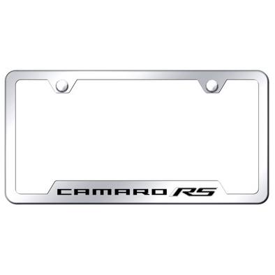 Camaro RS Notched License Plate Frame - Mirrored
