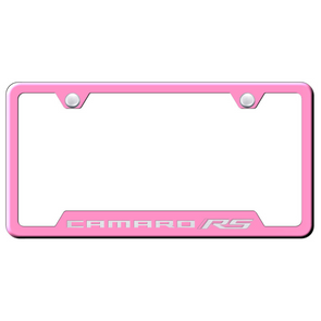 Camaro RS Notched License Plate Frame - Pink
