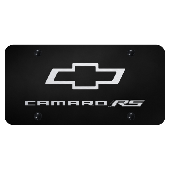Camaro RS License Plate - Laser Etched on Black