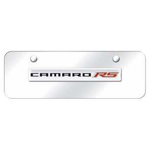 Camaro RS Mini License Plate - Chrome on Chrome