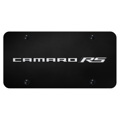 camaro-rs-script-license-plate-laser-etched-on-black