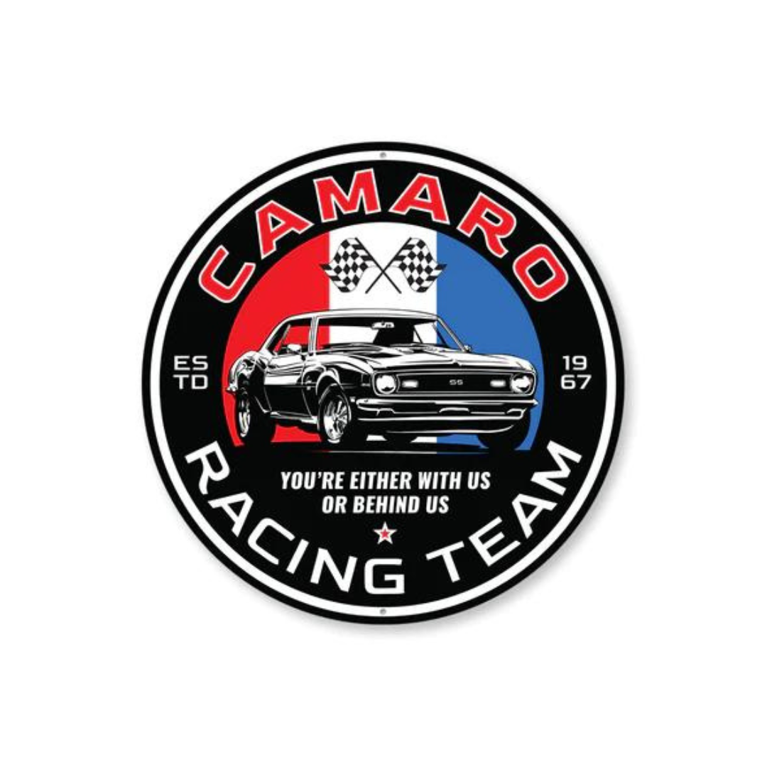 Camaro Racing Team Aluminum Sign | Camaro Store Online