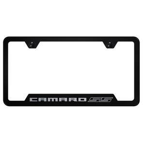 Camaro SS Notched License Plate Frame - Black
