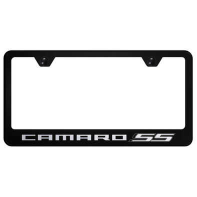 camaro-ss-license-plate-frame-black-stainless-steel