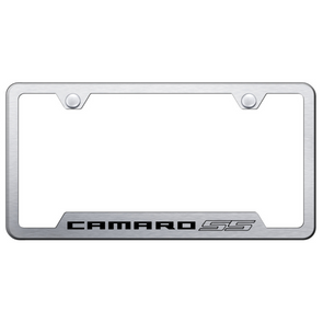 Camaro SS Notched License Plate Frame - Brushed