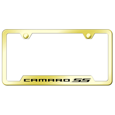 Camaro SS Notched License Plate Frame - Gold