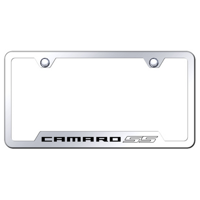 Camaro SS Notched License Plate Frame - Mirrored