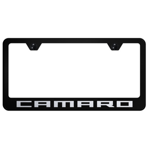 Camaro Script License Plate Frame - Black
