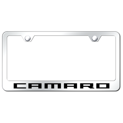 Camaro Script License Plate Frame - Mirrored
