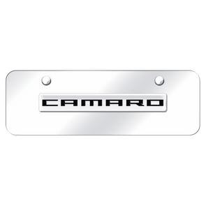camaro-script-mini-license-plate-chrome-on-chrome