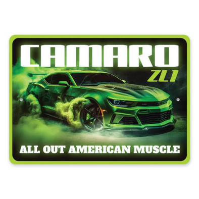 Camaro ZL1 All Out American Muscle Aluminum Sign