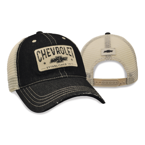 Chevrolet Black Heavy Wash Denim Hat / Cap | Camaro Store Online