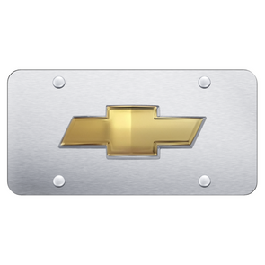 Chevrolet Bowtie License Plate - OEM Style Bowtie on Brushed