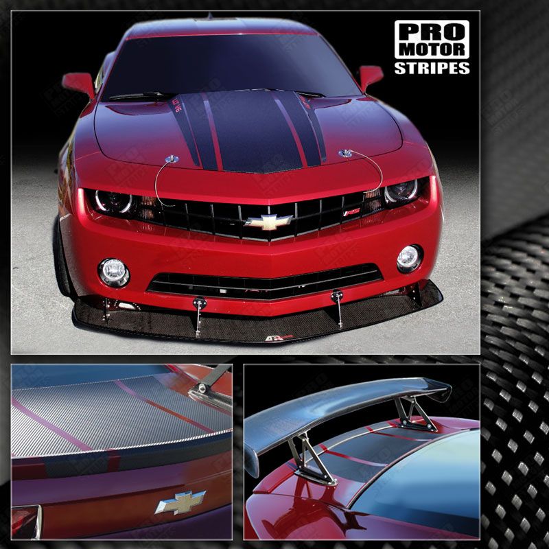 Chevrolet Camaro 2010-2015 CARBON FIBER Triple Rally Stripes