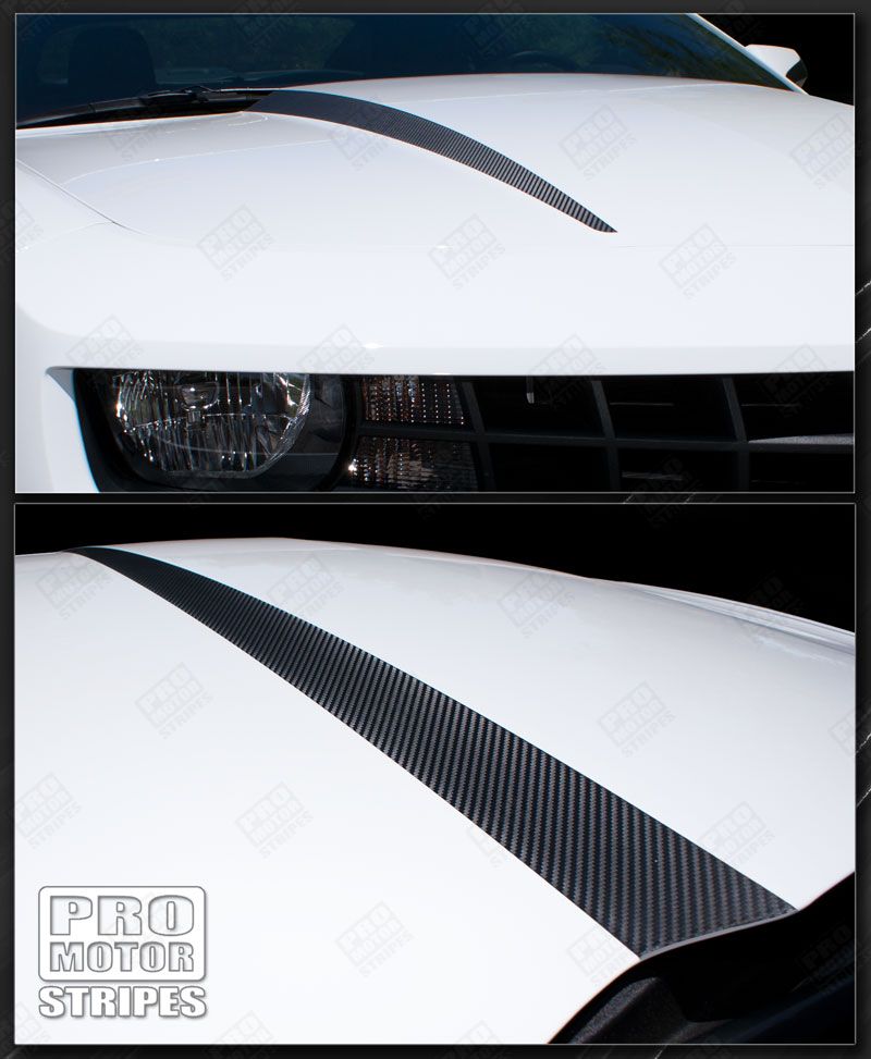 Chevrolet Camaro 2010-2015 Hood Spear Stripes Carbon Fiber Vinyl