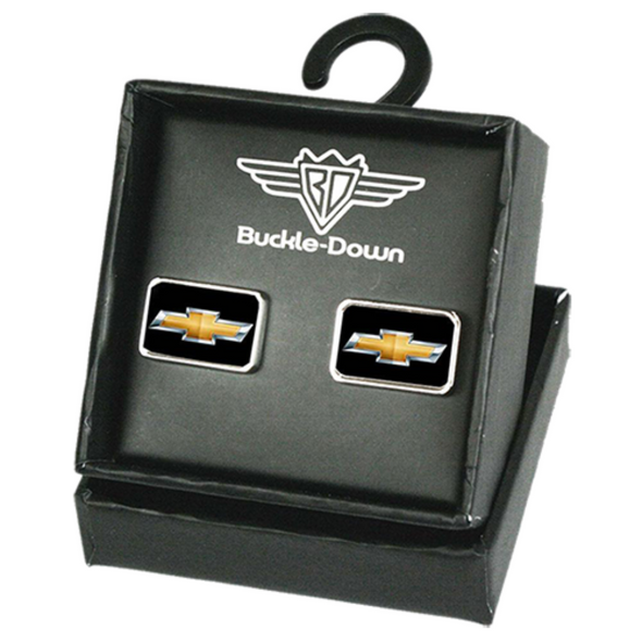 Chevrolet Gold Bowtie Black / Silver Cufflink Set