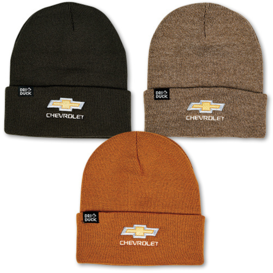 chevrolet-gold-bowtie-dri-duck-beanie-cap