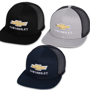 Chevrolet Gold Bowtie Flat Bill Snapback Hat / Cap