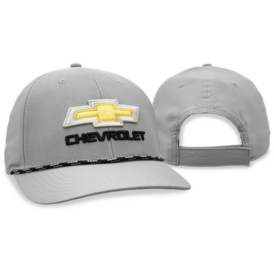 Chevrolet Gold Bowtie Grey Performance Fabric Hat / Cap
