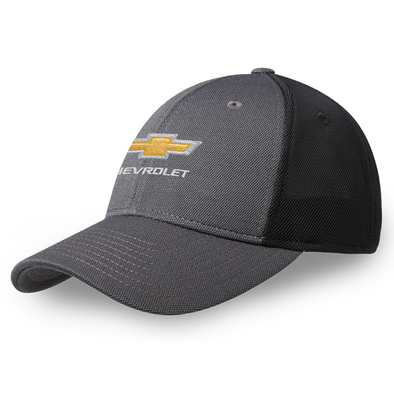 Chevrolet Gold Bowtie Grey and Black Hat / Cap