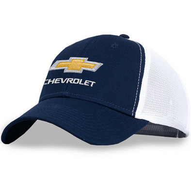 Chevrolet Gold Bowtie Navy Mesh Back Hat / Cap