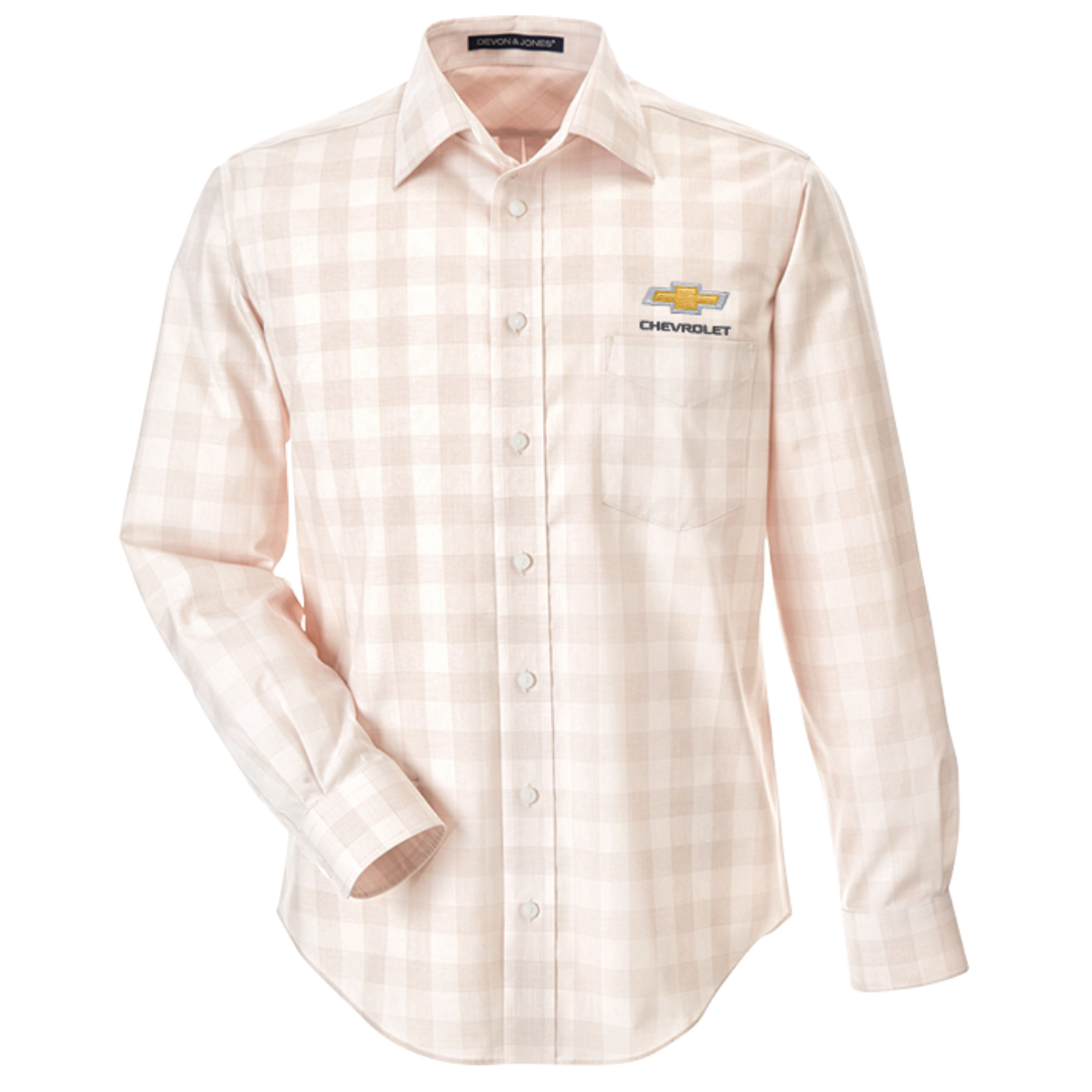 chevrolet-gold-bowtie-plaid-button-up-dress-shirt