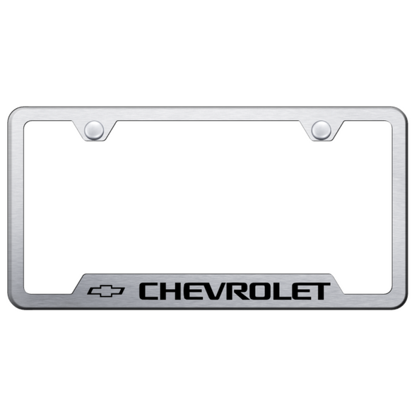 Chevrolet Notched License Plate Frame - Brushed Stainless Steel
